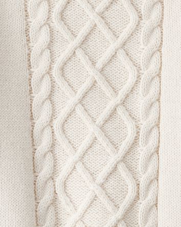 Baby Girl 3-Piece Cableknit Long-Sleeve Top & Skirt Set - Cream, 