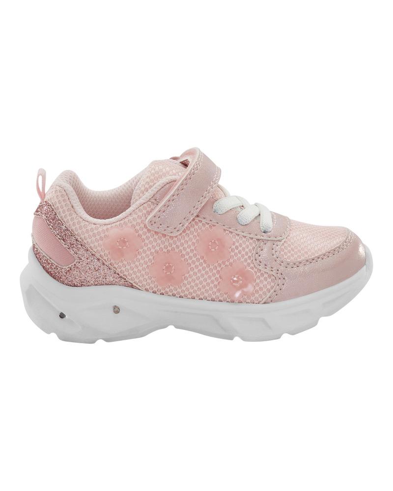 Toddler Glitter Light Up Sneakers - Pink, image 3 of 8 slides
