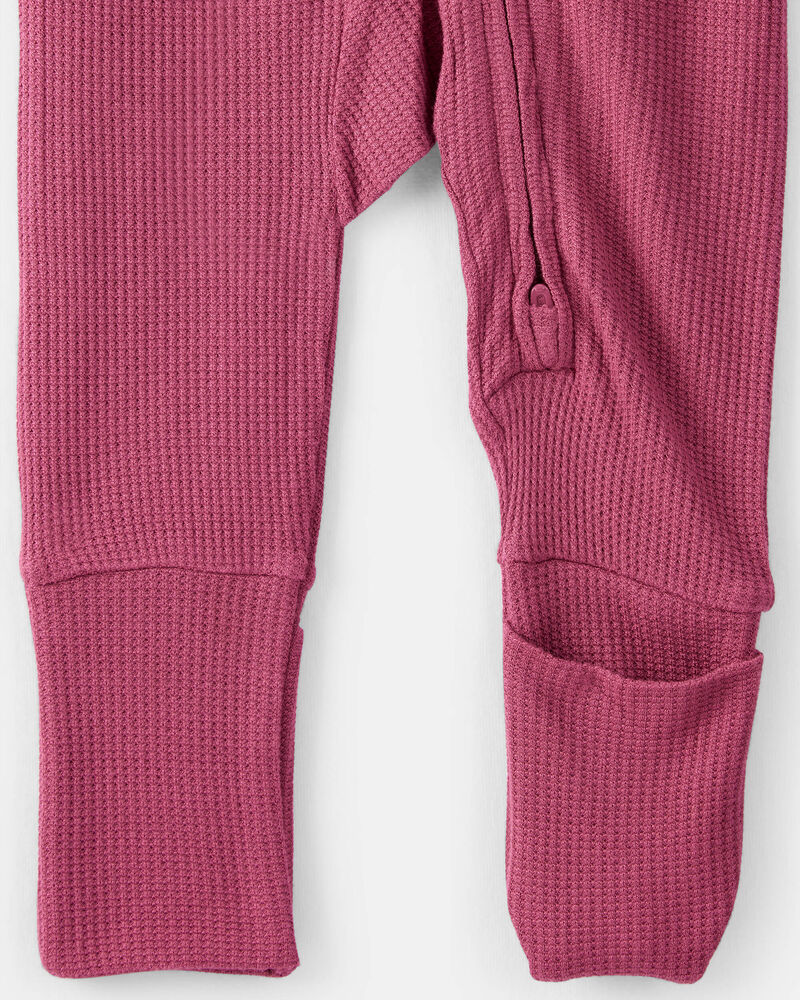Baby Girl PurelySoft Long-Sleeve Sleep & Play - Burgundy, image 3 of 8 slides