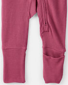 Baby Girl PurelySoft Long-Sleeve Sleep & Play - Burgundy, image 3 of 8 slides