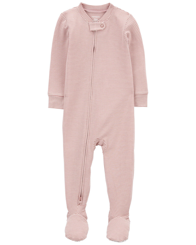 Baby 1-Piece Striped PurelySoft Footie Pajamas, image 1 of 5 slides