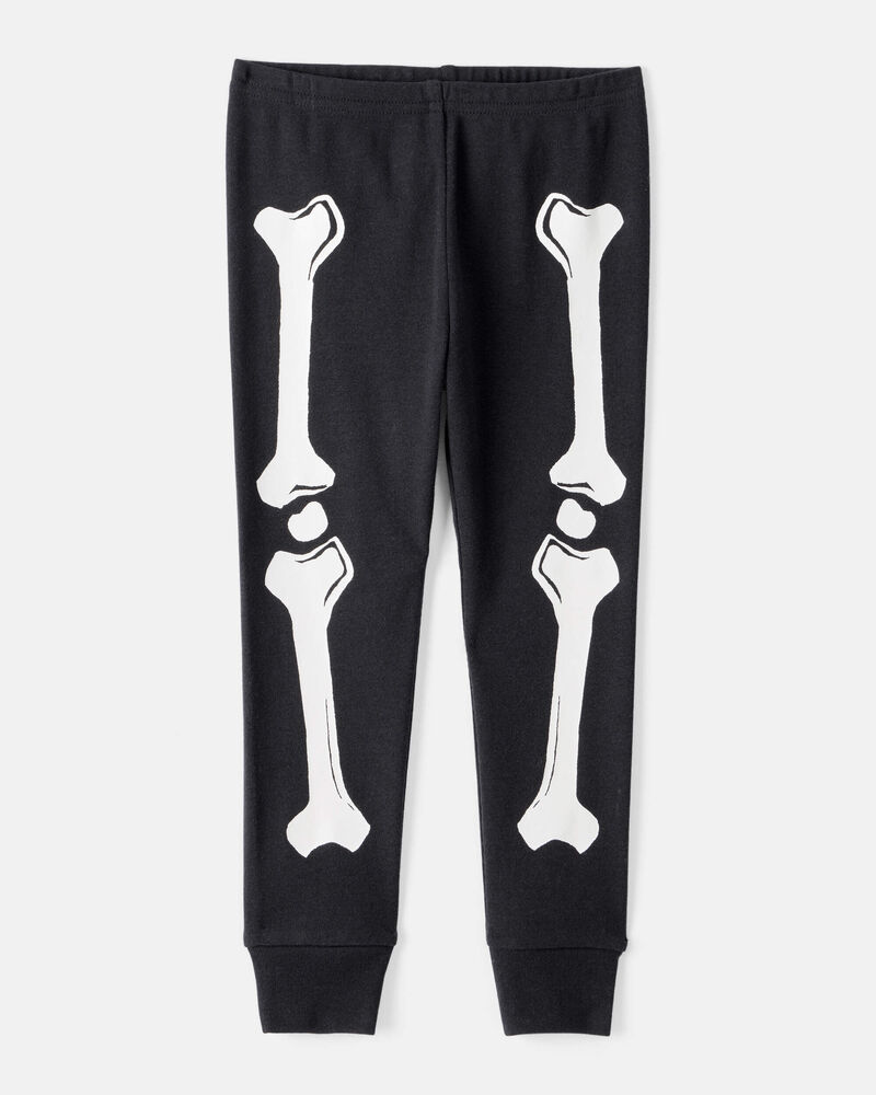 Baby 2-Piece Glow Skeleton Halloween 100% Snug Fit Cotton Pajamas - Black, image 3 of 5 slides