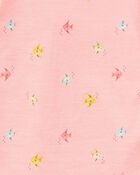 Toddler 4-Piece Pineapple & Fish Print 100% Snug Fit Cotton Pajamas - Pink/Yellow, image 3 of 4 slides