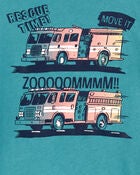 Toddler Fire Truck Short-Sleeve Graphic Tee - Teal, image 2 of 3 slides