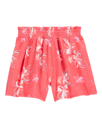 Kid Floral Linen Look-Alike Flowy Pull-On Shorts, 