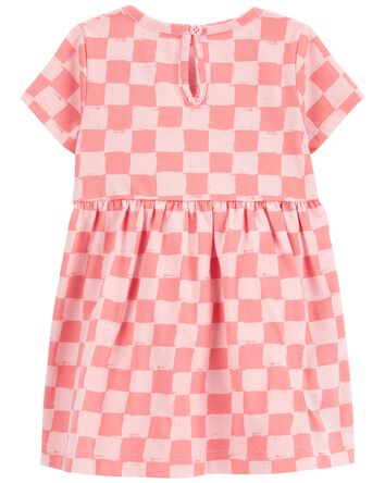 Baby Checkered Jersey Dress, 