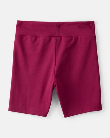Girls Knit Bike Shorts - Burgundy, 