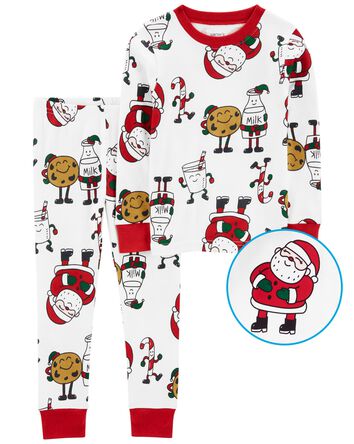 Toddler 2-Piece Santa Cookies 100% Snug Fit Cotton Pajamas, 