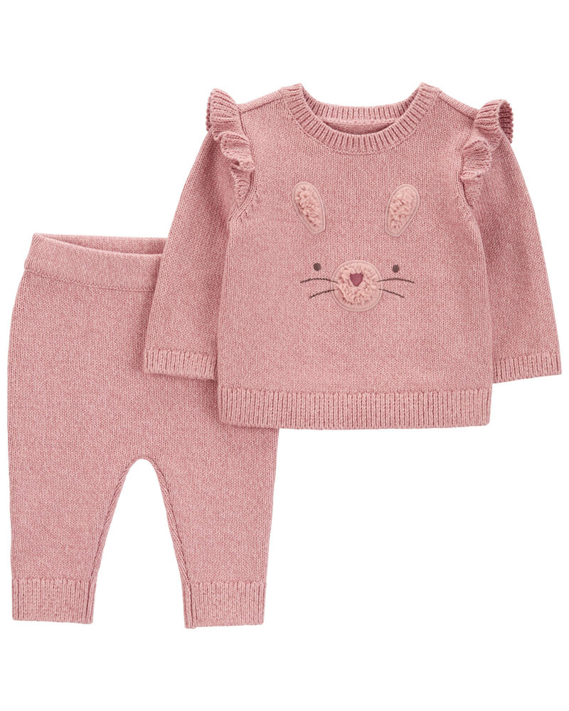 Baby 2-Piece Bunny Pullover & Jogger Set, image 1 of 3 slides