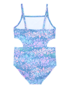 Girls 1-Piece Floral Cut-Out Swimsuit, image 2 of 4 slides