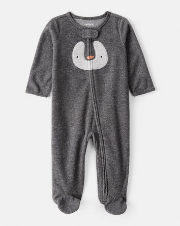 Baby Penguin Loose Fit Sleep & Play Pajamas - Grey, 