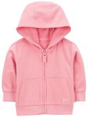 Pink - Baby Zip-Front French Terry Hoodie