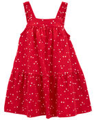 Toddler Star Print Midi Dress, image 1 of 3 slides