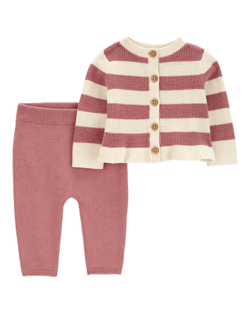 Baby 2-Piece Striped Cardigan & Pant Set, 