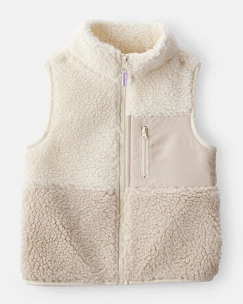 Toddler Girl Sherpa Vest - Cream, 