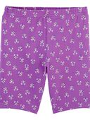 Purple - Kid Floral Bike Shorts
