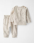 Baby 2-Piece Set Made with Organic Cotton in Holiday Llamas, image 1 of 4 slides