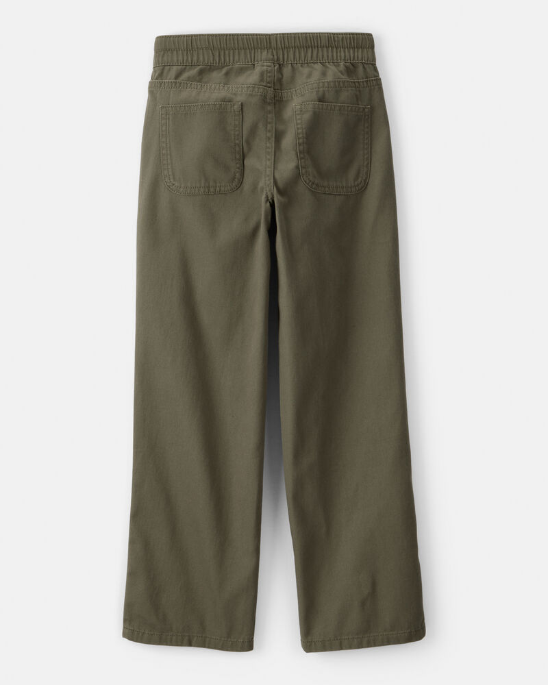 Girls Cotton Wide-Leg Pants - Green, image 2 of 4 slides
