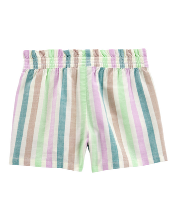Baby Striped Pull-On Linen Look-Alike Shorts, 