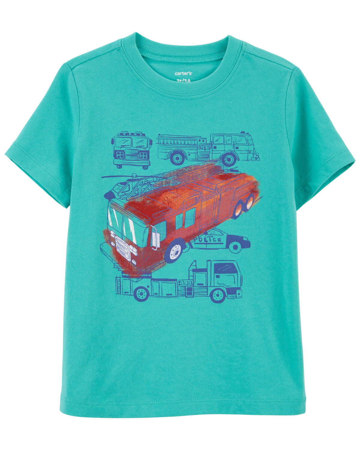 Toddler Firetruck Police Graphic Tee