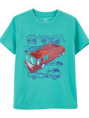 Turquoise - Toddler Firetruck Police Graphic Tee
