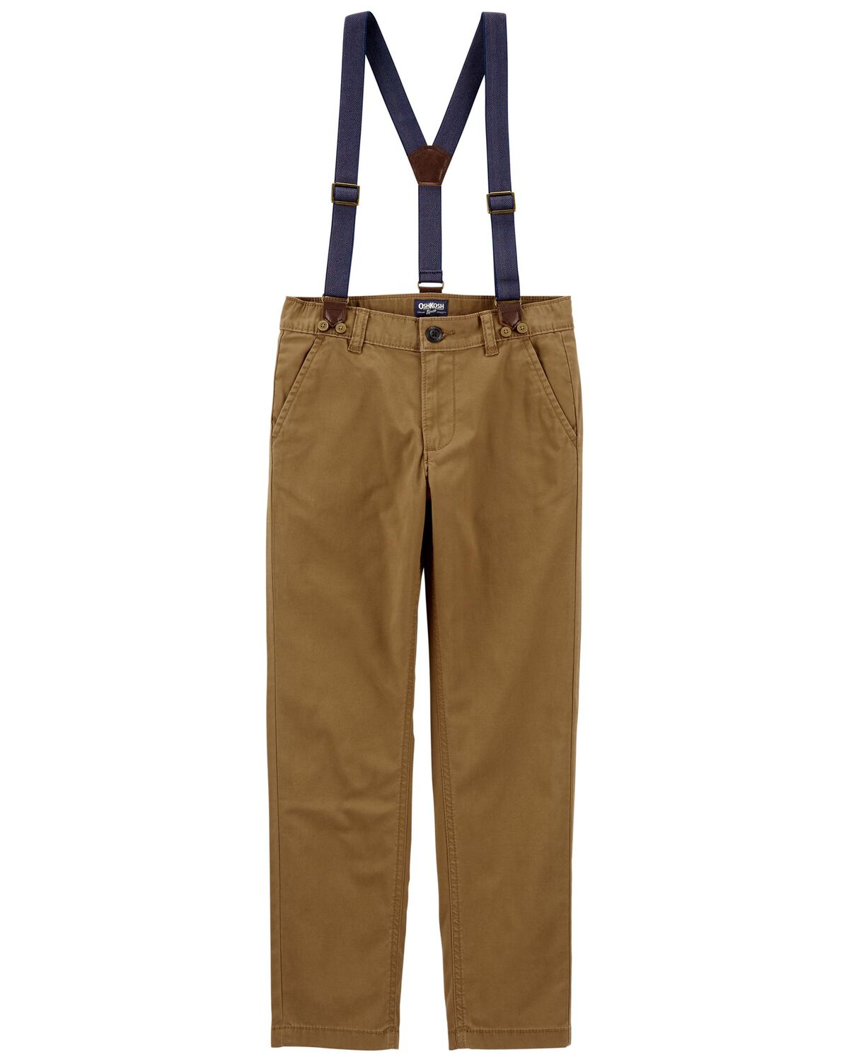 Khaki Kid Stretch Twill Suspender Pants