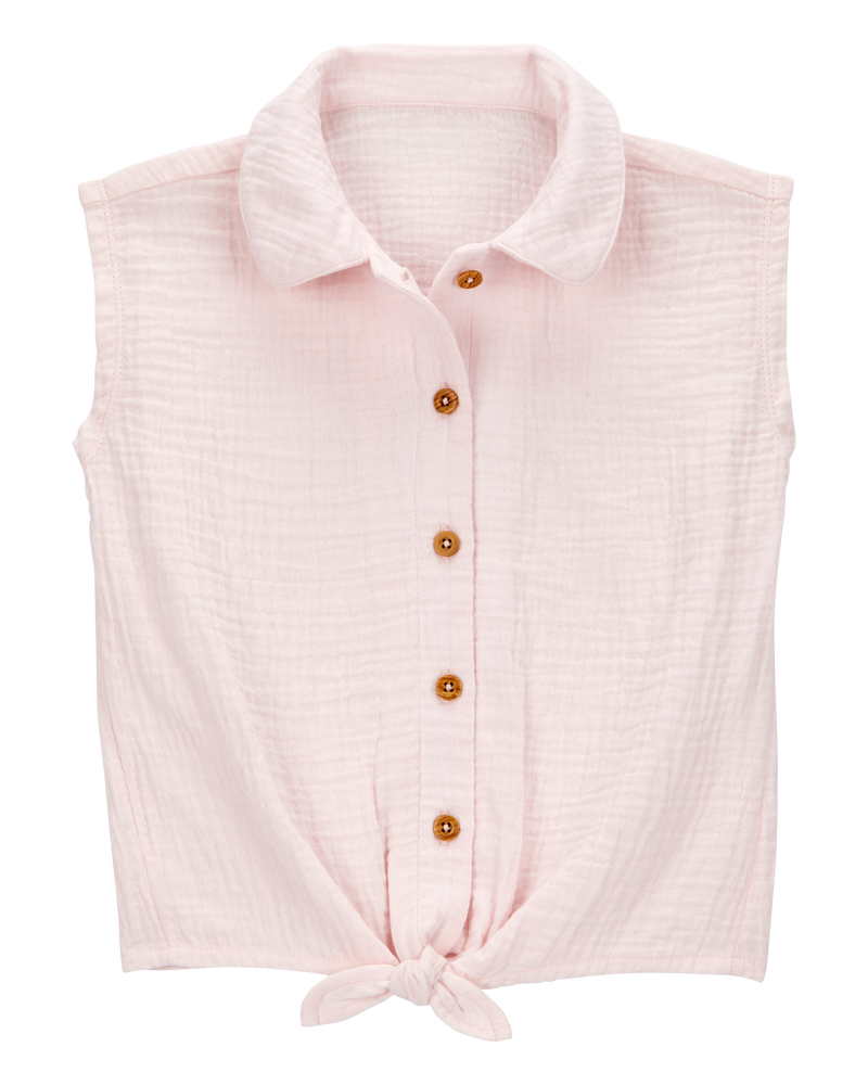 Toddler Solid Sleeveless Fashion Top - Pink, image 1 of 3 slides