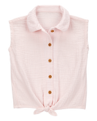 Toddler Solid Sleeveless Fashion Top - Pink, image 1 of 3 slides