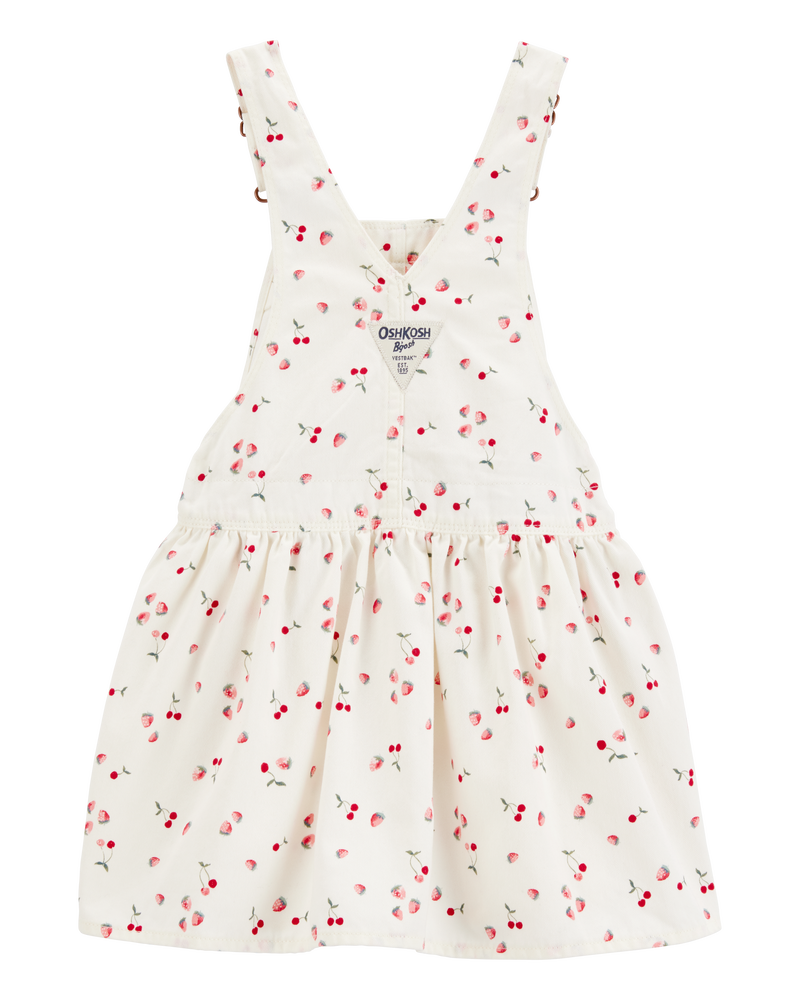 Baby Girl Cherry-Print Jumper Dress - White, image 2 of 4 slides