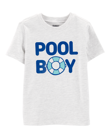 Toddler Pool Boy Short-Sleeve Graphic Tee - Grey, 