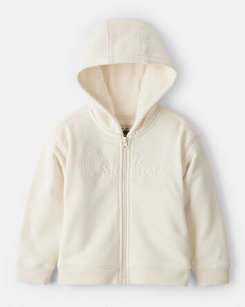 Toddler Girl Hooded Zip-Up Jacket - Cream, 