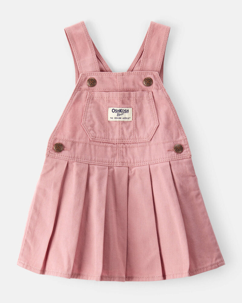 Baby Pleated 100% Cotton Jumper Dress - Pink, image 1 of 4 slides