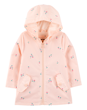Toddler Floral Rain Jacket - Pink, 