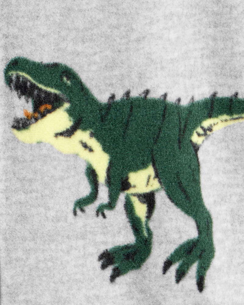 Boys Dinosaur Print Loose Fit Long-Sleeve Zip-Up 1-Piece Pajamas, image 2 of 3 slides