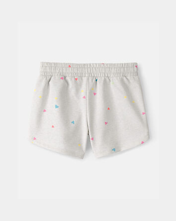 Girls Heart French Terry Shorts - Grey, 