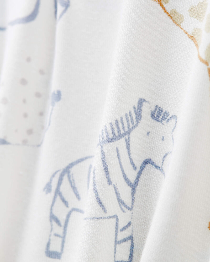 Baby Animal Print Zip-Up PurelySoft Sleep & Play Pajamas, image 2 of 5 slides