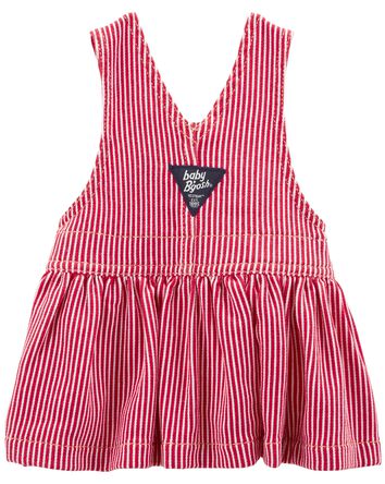 Baby Knit-Like Denim Stripe Jumper Dress, 