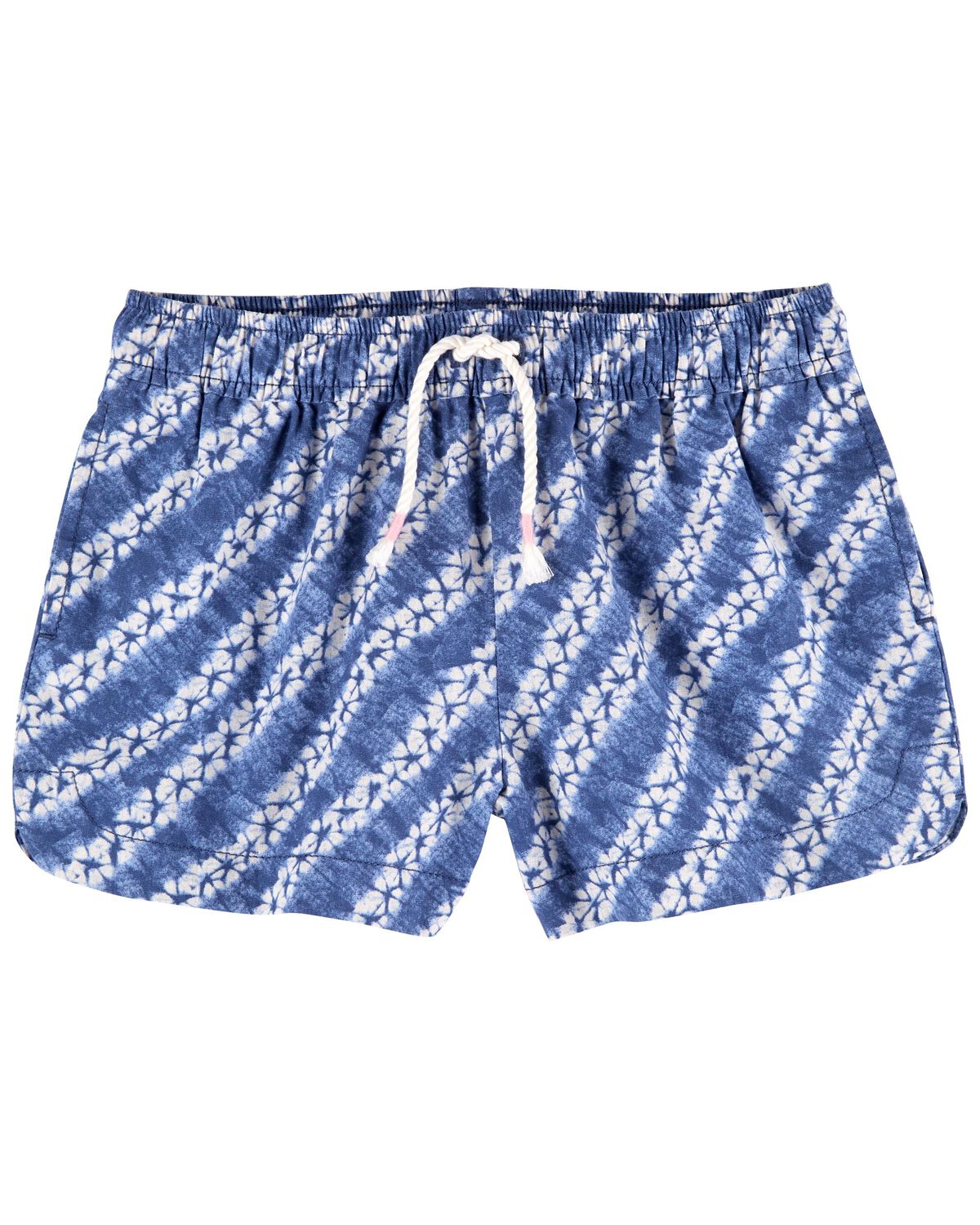 Blue Kid Shibori Print Drawstring Sun Shorts