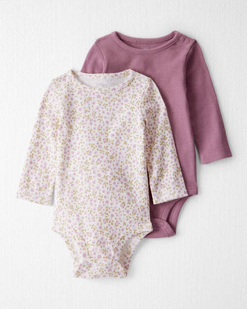 Baby Girl 2-Pack Organic Cotton Bodysuits, 
