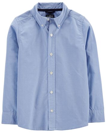 Kid Long Sleeve Button-Front Uniform Shirt, 