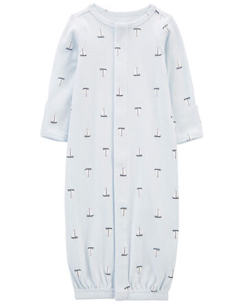 Preemie Sailboat Sleeper Gown, 