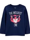 Navy - Toddler The Wildest One Tiger Graphic Tee