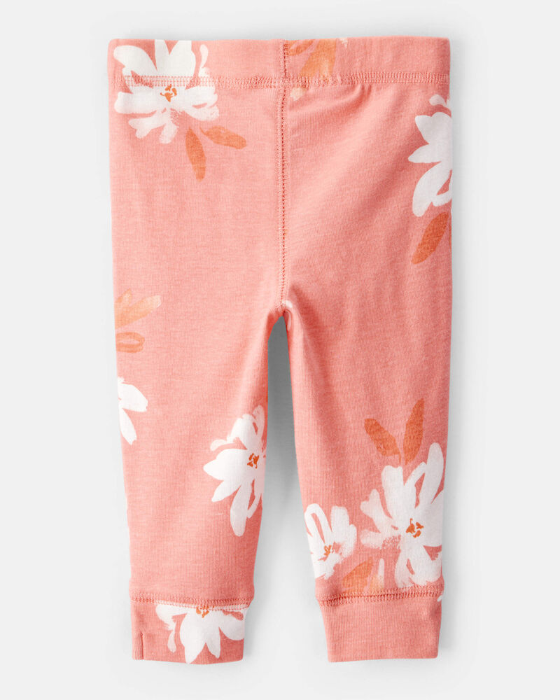Baby 2-Pack Pull-On Pants - Pink/Floral, image 2 of 9 slides