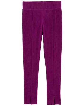 Kid Split Hem Rib Leggings, 