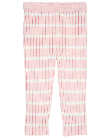 Baby Striped Ribbed Sweater Knit Leggings, 