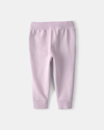 Baby Girl Drawstring Knit Joggers - Purple, 