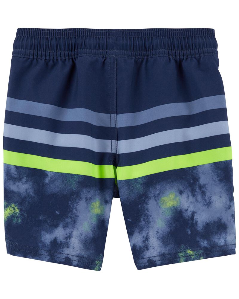 Toddler Neon Stripe Cloud Dye Swim Trunks, image 2 of 3 slides