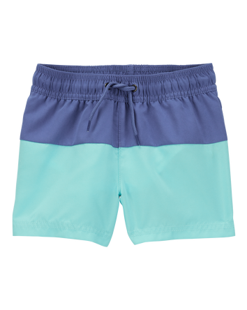 Toddler Colorblock Swim Trunks - Green/Blue, 