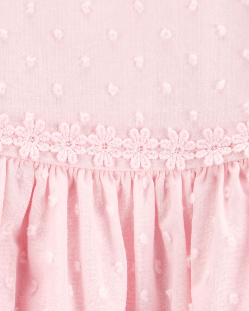 Baby Textured Babydoll Dress- Pink, image 4 of 5 slides