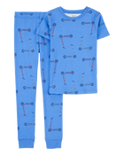 Boys 2-Piece Scooter Print 100% Snug Fit Cotton Pajamas - Blue, image 1 of 3 slides